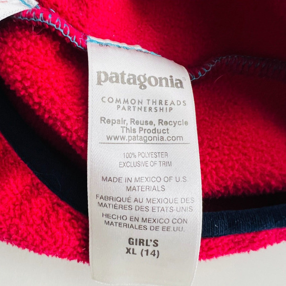Patagonia Synchilla Re-Tool Snap-T Fleece Pullover Girls Sz XL/14 - Picture 9 of 12